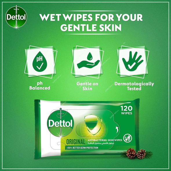 Dettol Original Anti-Bacterial Multi-Use Wipes, 80 Pcs/Pack