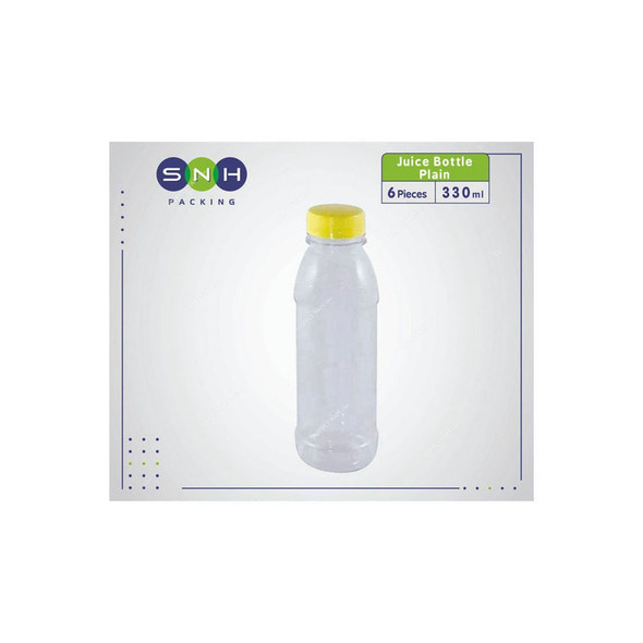 Snh Juice Bottle With Lid, 050CJB330P3, Plastic, 330ML, Clear, 6 Pcs/Pack