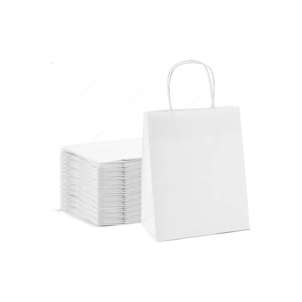 Snh Twisted Handle Shopping Bag, KRAFPW32-20, M, White, 20 Pcs/Pack