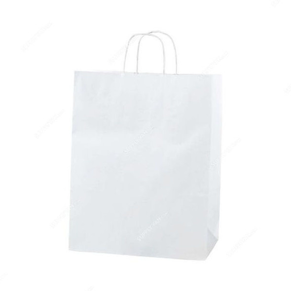 Snh Twisted Handle Shopping Bag, KRAFPW32-10, M, White, 10 Pcs/Pack