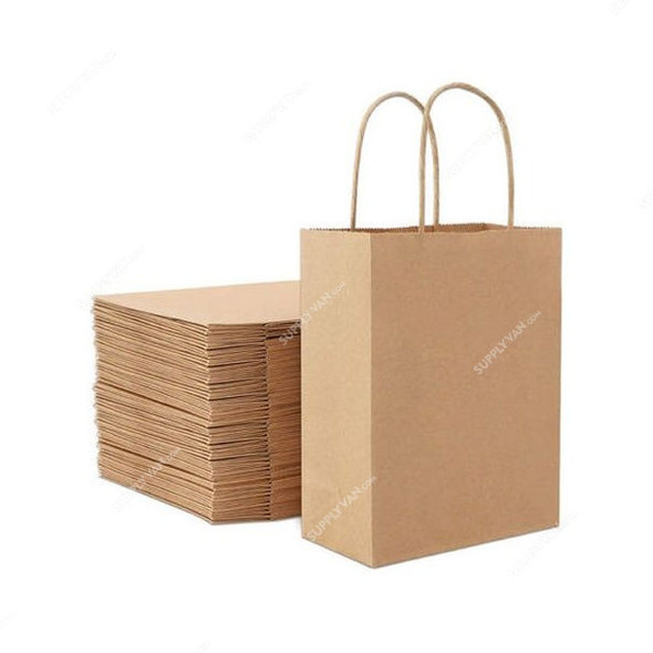 Snh Twisted Handle Shopping Bag, KRAFPB32-50, M, Brown, 50 Pcs/Pack