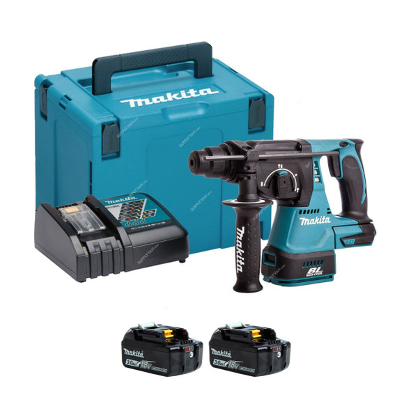 Makita SDS Plus Cordless Hammer Drill, DHR242RFJ, 2x 3.0Ah Battery, 1x 18V Charger, 24MM