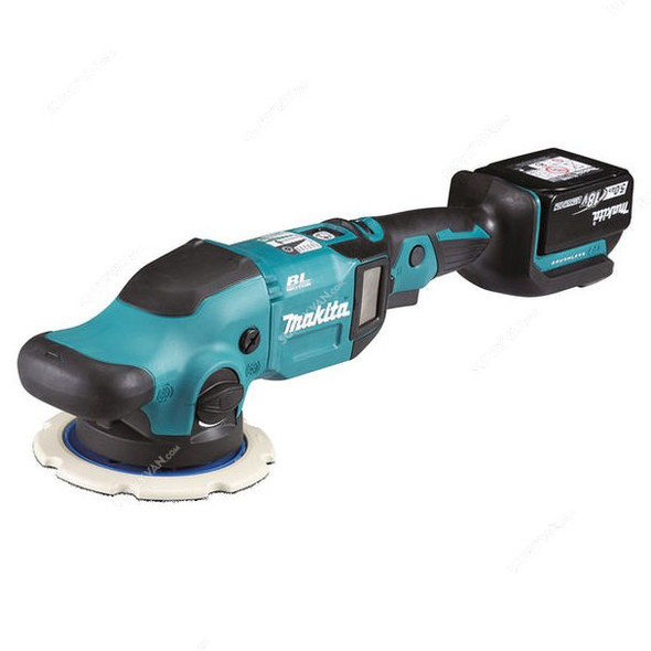 Makita Brushless Random Orbit Polisher, DPO600RTE, 2x 5.0Ah Battery, 1x 18V Charger, 150MM, 18V