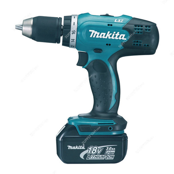 Makita LXT Cordless Drill Driver, DDF453RFE, 2x 3.0Ah Battery, 1x 18V Charger, 13MM