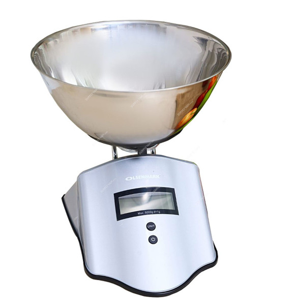 Olsenmark Digital Kitchen Scale, OMKS2324, 5 Kg, Stainless Steel