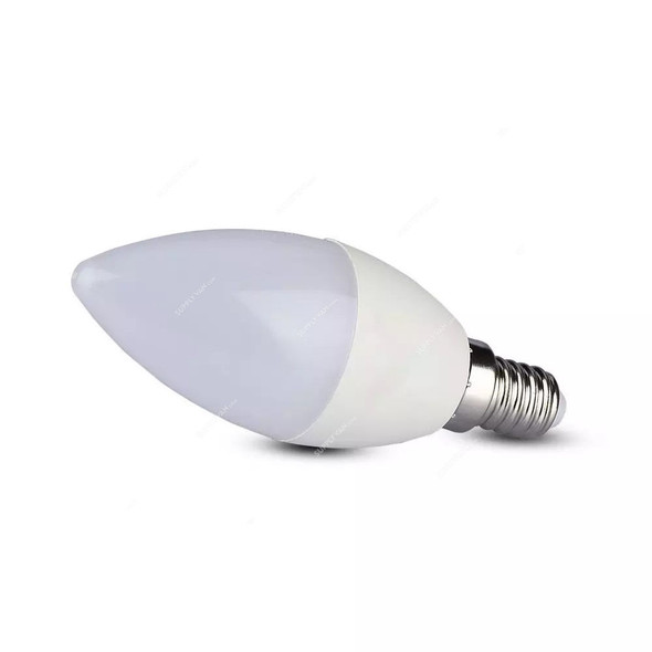 V-Tac LED Candle Bulb, VT-1818, 4W, Frosted, 6400K, White