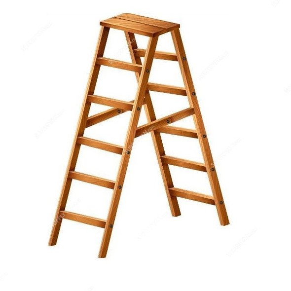 Wooden Platform Ladder, 7 Steps, 2 Mtrs