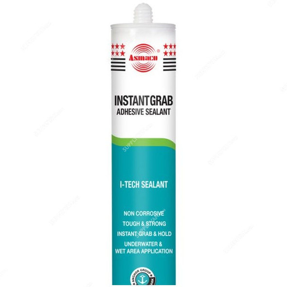 Asmaco Instant Grab Adhesive Sealant, 280ML, Black, 12 Pcs/Carton