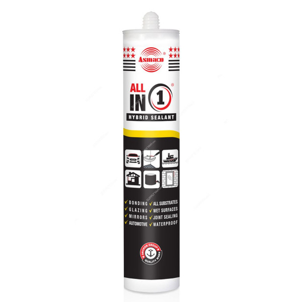 Asmaco All In 1 Hybrid Sealant, 280ML, Grey, 24 Pcs/Carton