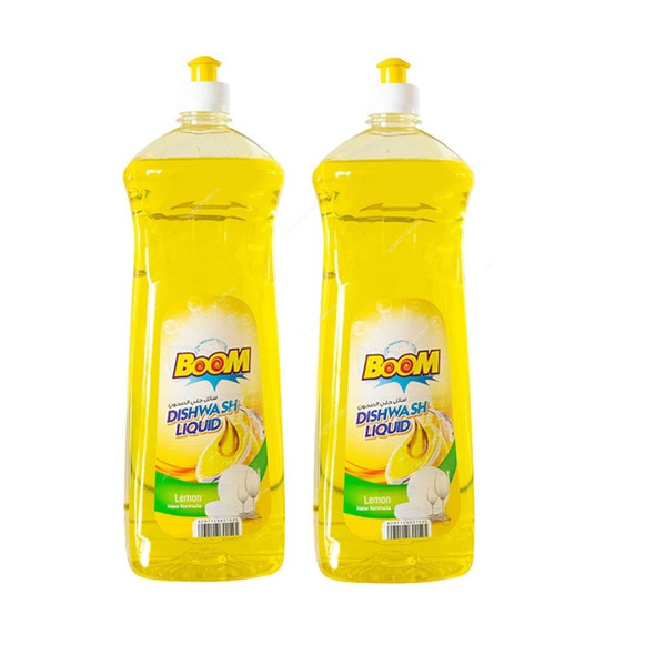 Boom Dishwash Liquid, Lemon Fragrance, 500ml, 2 Pcs/Pack