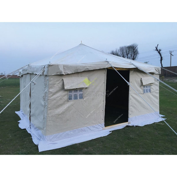 Arabic Deluxe Tent, AMT-103-3F, Iron Stick, 4 x 4 Mtrs, White