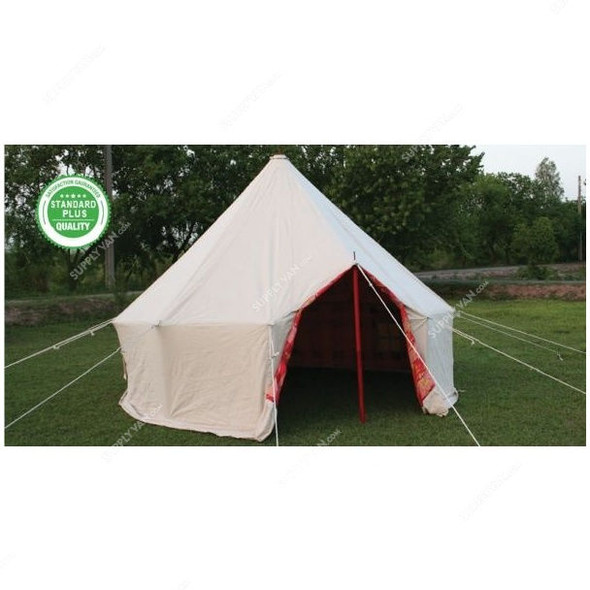 Family Round Tent, AMT-107, Iron Stick, 4 x 4 Yards, White