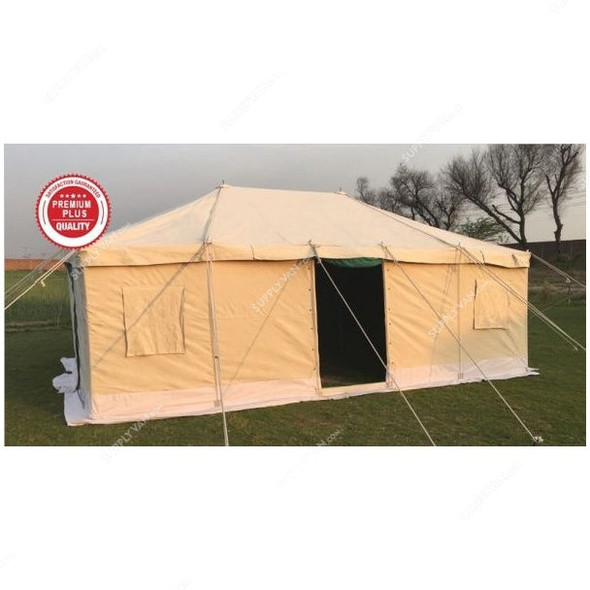 Deluxe Tent, AMT-114-3F, Iron Stick, 6 x 4 Mtrs, White