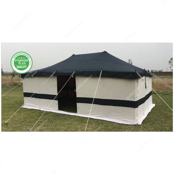 Arabic Deluxe Tent, AMT-110, Wood Stick, 6 x 4 Yards, White/Black