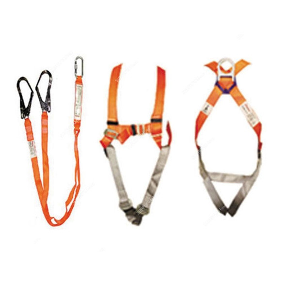 Safemax Safety Harness With Double Webbing, SE500, 23 KN, Orange/Grey