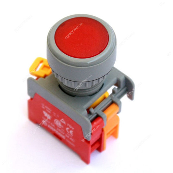 Auspicious Latching Type Illuminated Push Button Switch, GPFL-LXB, Flat Head, 220V, 22MM, Red