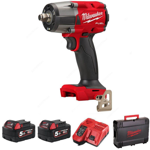 Milwaukee Cordless Impact Wrench With Friction Ring, M18FMTIW2F12-502X, 18V, FUEL, 1/2 Inch, 5 Pcs/Kit