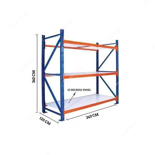 Ast Heavy Duty Racking, HD3601202403, 3 Shelves, 1000 Kg Capacity, HR Steel