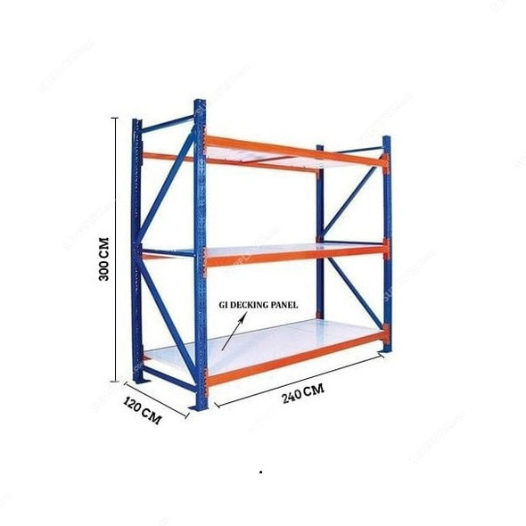 Ast Heavy Duty Racking, HD3001202403, 3 Shelves, 1000 Kg Capacity, HR Steel