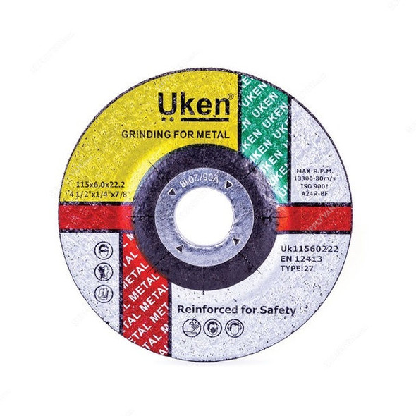 Uken Metal Grinding Disc, 615000, 100 x 6MM
