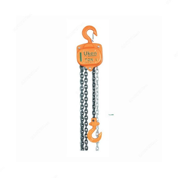 Uken Chain Pulley Block, U5800, 1 Ton, 3 Mtrs