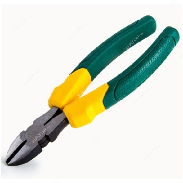 Uken Side Cutting Plier, U35-175, Cr-Ni Steel, 7 Inch, Green/Yellow