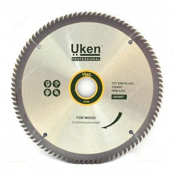 Uken Circular Saw Blade U9X96T, 230 x 30MM, 96 Teeth
