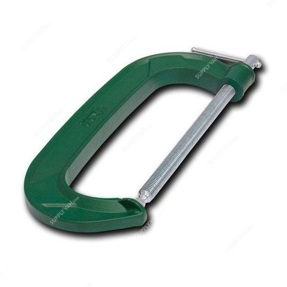 Uken Heavy Duty C-Clamp, U6761, Steel, 2 Inch, Green/Silver