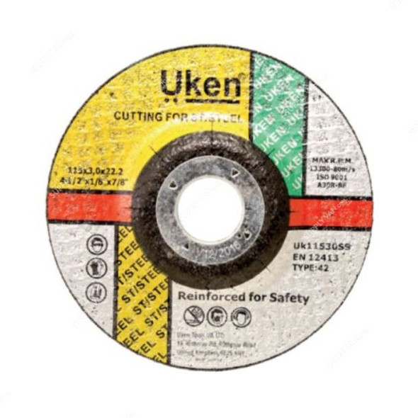 Uken Metal Grinding Disc, UK12560222, 5 Inch x 6MM