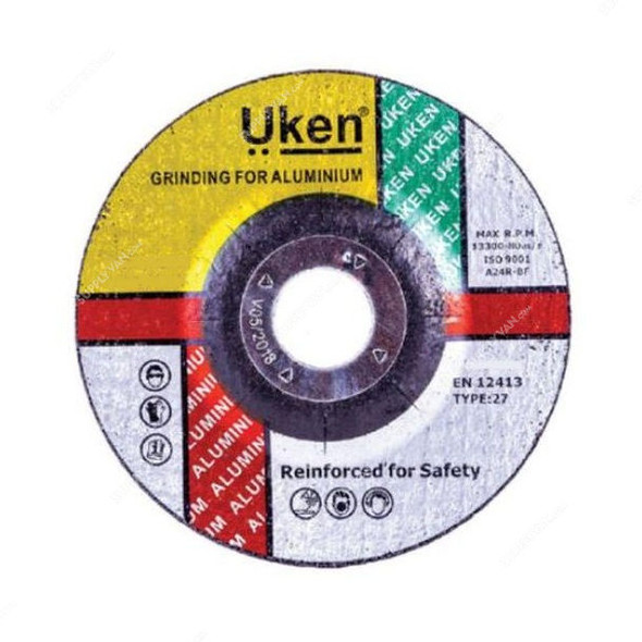 Uken Aluminium Grinding Disc, UK100X6, 4 Inch x 6MM