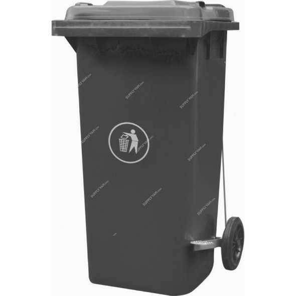 Moonlight Garbage Bin With Peddle, 55323, 120 Ltrs, Grey