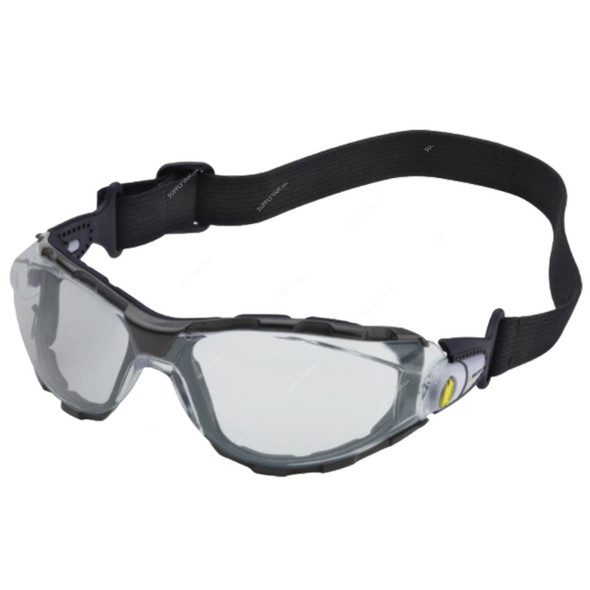Deltaplus Working Safety Goggles With Black Strap, VE Pacaya, Polycarbonate, Clear