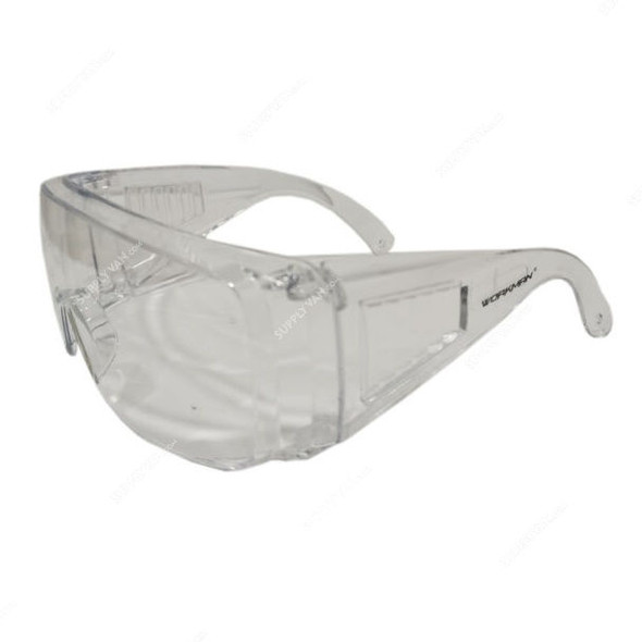 Workman Industrial Safety Goggles, Wk-SG-3004-C, Knot, Polycarbonate, Clear