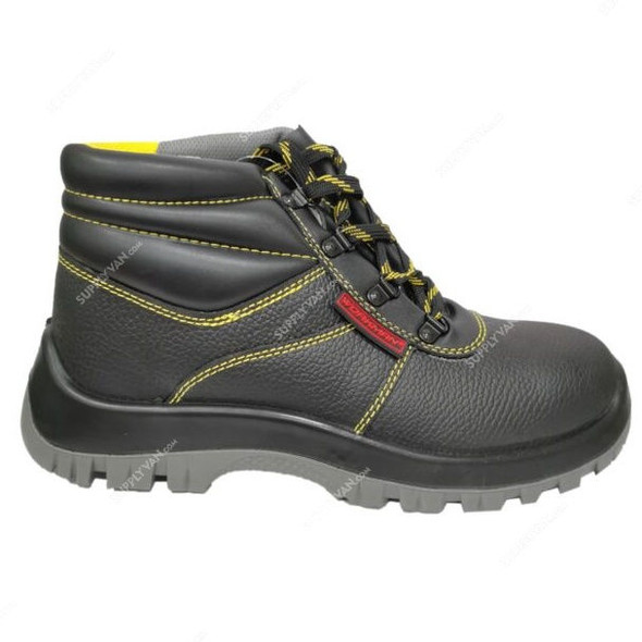 Workman High Ankle Safety Shoes, LZ-10, Leather, Size46, Yellow/Black