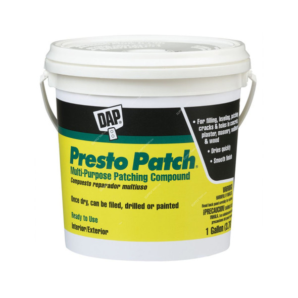 Dap Presto Patch Multi-Purpose Patching Compound, 58555, White, 1 Gal, 2 Pcs/Pack