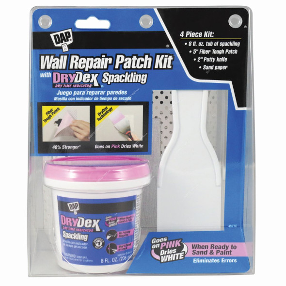 Dap Wall Repair Patch Kit, 12345, Pink/White, 6 Pcs/Pack