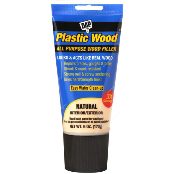 Dap All Purpose Wood Filler, 00581, 6 Oz, Natural