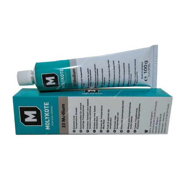 Molykote Medium Silicone Grease, 33, -73 to 180 Deg.C, 100GM