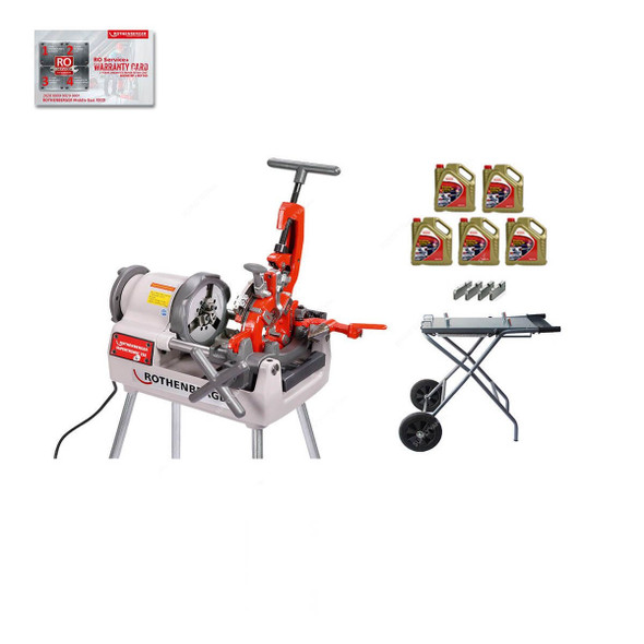 Rothenberger Threading Machine Set, 5-6050A, Ropower 50R, BSPT, R 1/2 to 2 Inch, 1150W, 8 Pcs/Set