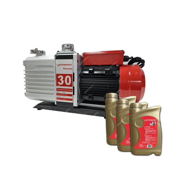 Rothenberger Vacuum Pump With 3 Litre Mineral Based Oil, RIV-30, 18 CFM, 4 Pcs/Set