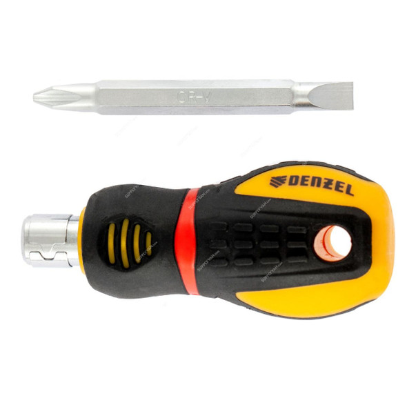 Denzel 2 In 1 Stubby Screwdriver, 7711581, PH2 x SL1/4 Inch 