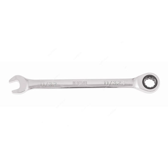 Denzel Combination Ratcheting Wrench, 7714821, SAE, 12 Point, 11/32 Inch