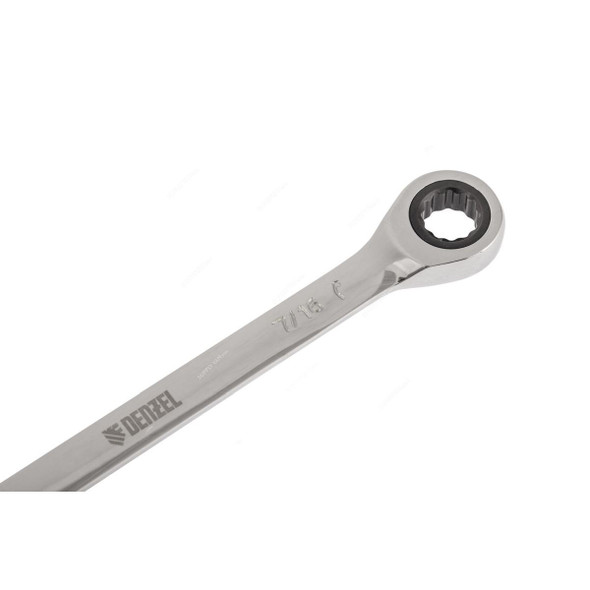 Denzel Combination Ratcheting Wrench, 7714823, SAE, 12 Point, 7/16 Inch