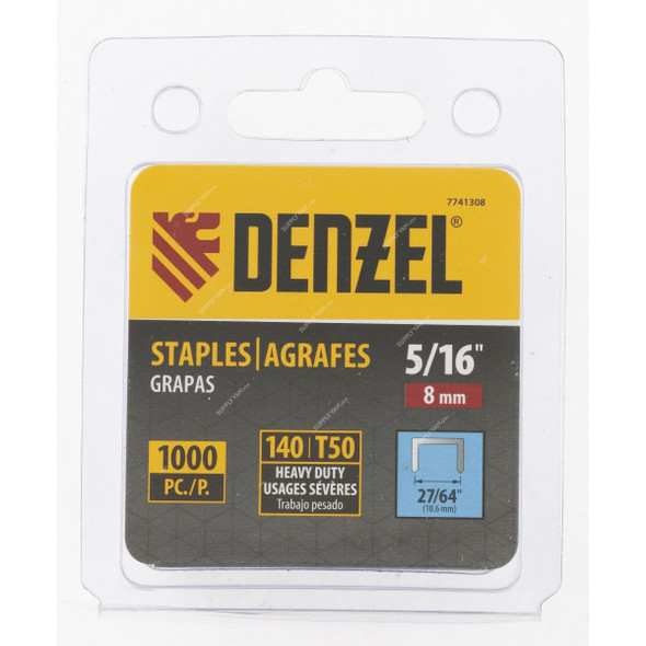 Denzel T50 Staple Pins, 7741308, 8 x 10.6mm, 1000 Pcs/Pack