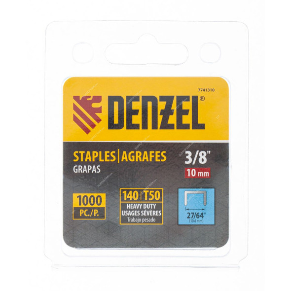 Denzel T50 Staple Pins, 7741310, 10 x 10.6mm, 1000 Pcs/Pack