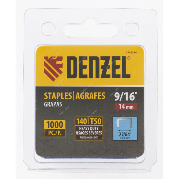 Denzel T50 Staple Pins, 7741314, 14 x 10.6mm, 1000 Pcs/Pack
