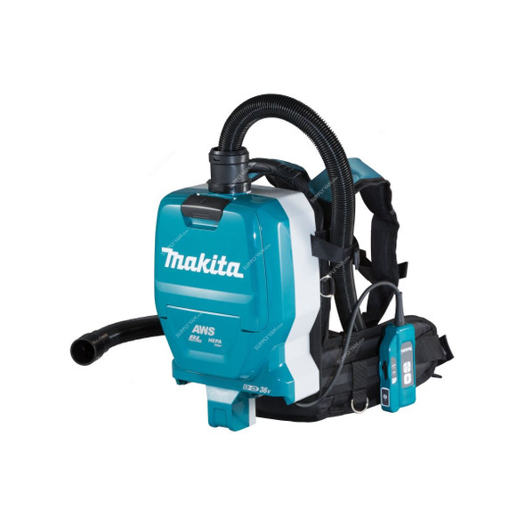 Makita Cordless Backpack Vacuum Cleaner, DVC265ZXU, 18V, 2 x 5Ah Battery