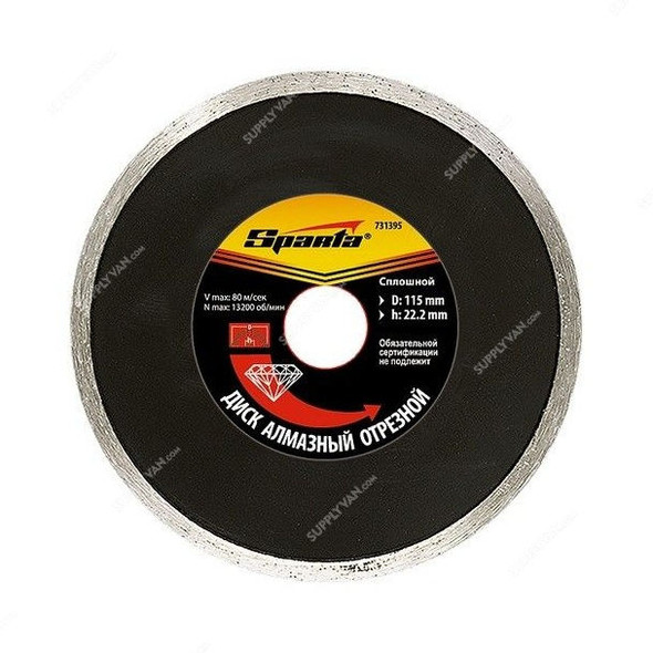 Sparta Solid Diamond Cutting Disc, 731395, Wet, 115MM