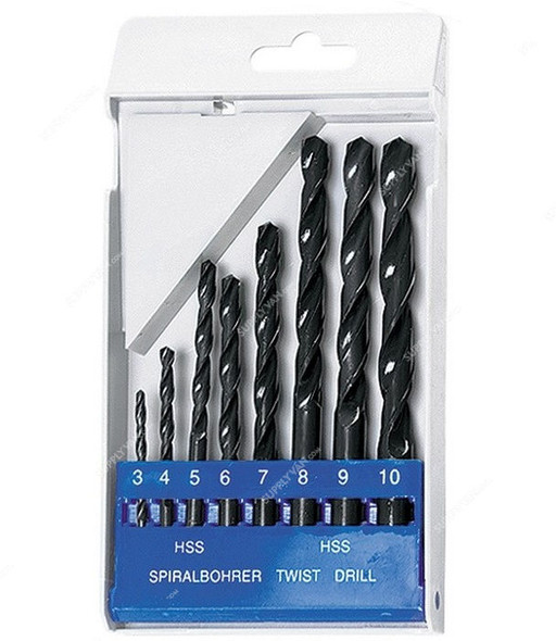 Sparta HSS Metal Drill Bit Set, 723205, Steel, 3-10MM, 8 Pcs/Set