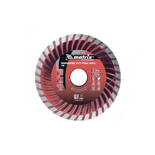 Mtx Turbo Diamond Cutting Disc, 731799, Dry, 125MM